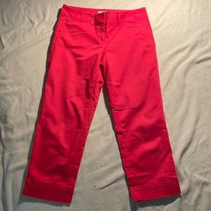 Loft pink cropped pants size 0, 2 front & back pockets
